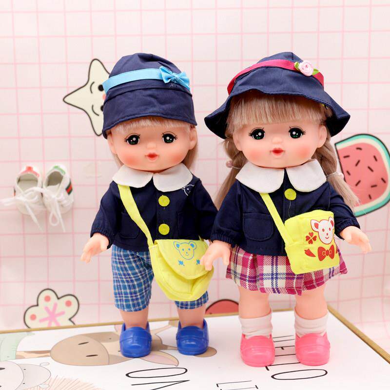日本Mellchan米露娃娃衣服 幼稚园上学男女套装 女孩玩具