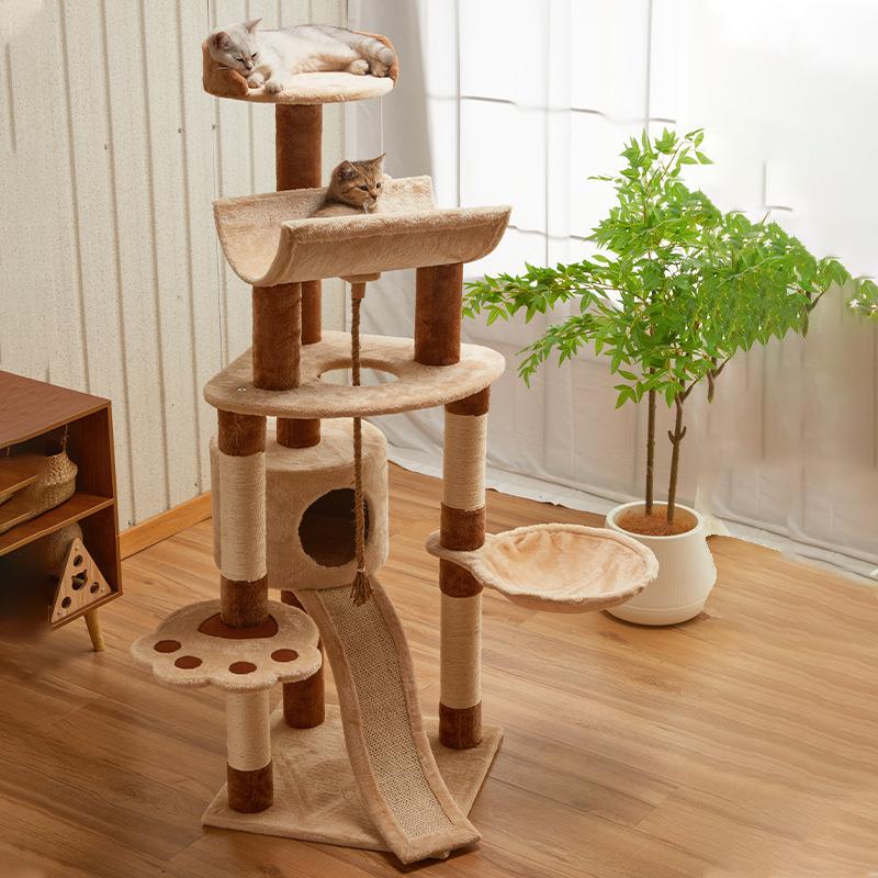 厂家现货大款木质猫窝猫树一体猫爬架猫抓板宠物用品猫爬架