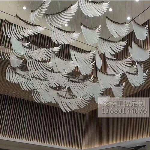 别墅复式楼装饰商场翅膀餐饮吊灯羽毛宴会厅售楼部沙盘酒店大型灯