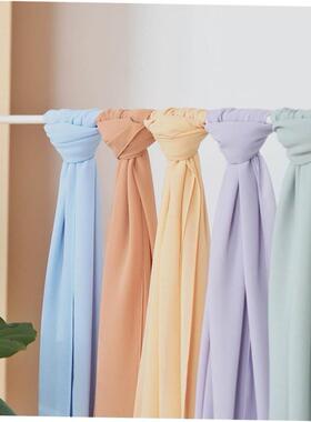 54color solid color chiffon long scarf headscarf Shawl Scarf