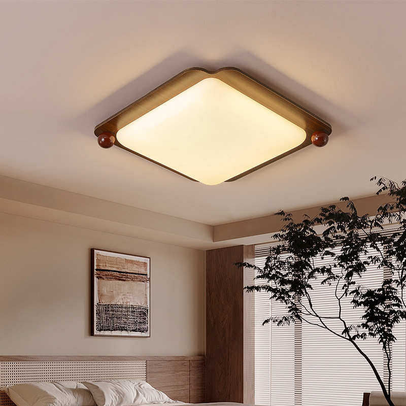 客厅吸顶灯高级感超薄护眼led房间灯中古风胡桃色简约大气大厅灯,家装灯饰光源,智能吸顶灯,淘宝优惠券,粉丝福利购,淘宝优惠卷