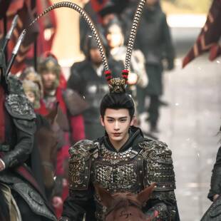 张凌赫同款逐玉头饰谢征雏鸡翎子座发冠武安侯cosplay羽毛座道具