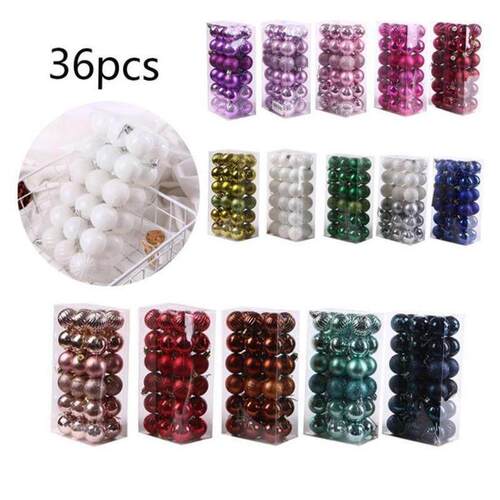 36PCS Christmas balls set 4cm Christmas decorations圣诞球