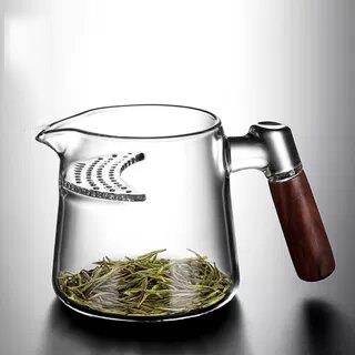 景德镇高档带茶漏过滤网一体公道杯加厚茶具月牙分茶杯高硼硅玻璃