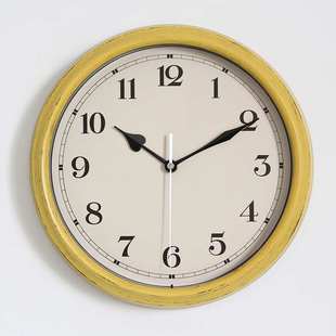 北欧仿古做旧美式 挂钟玻璃圆形28厘米时钟表数字太阳机芯