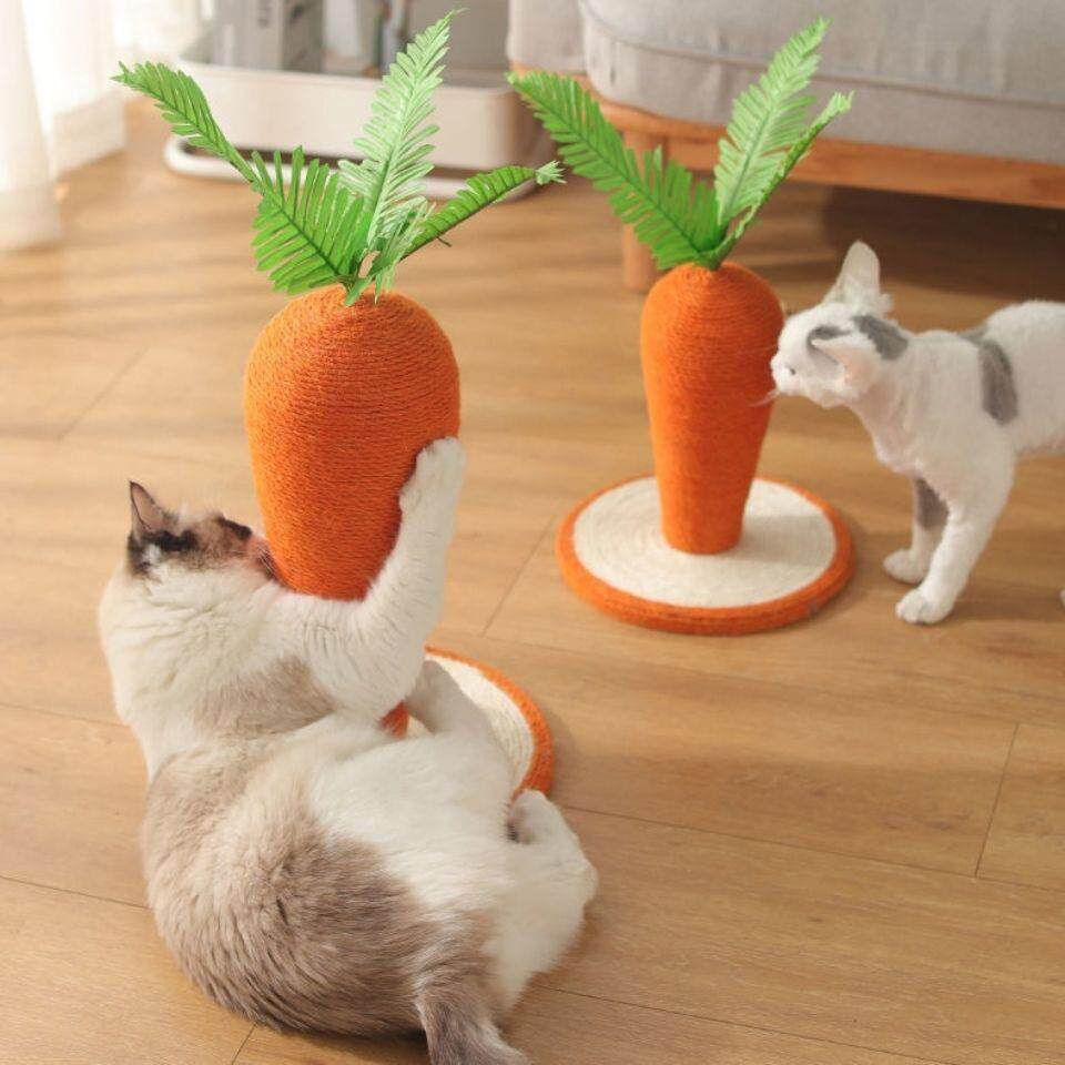 S6Y胡萝卜猫抓板剑麻绳立式猫咪用品猫抓柱爪板不掉屑磨爪子专用