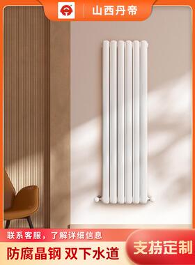 6030钢制丹帝暖气片家用全屋集中供暖钢二柱方圆头水暖5025散热器