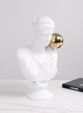 雕欧式轻奢切形女人居物40626艺术塑工样板房办公室书柜创意家艺