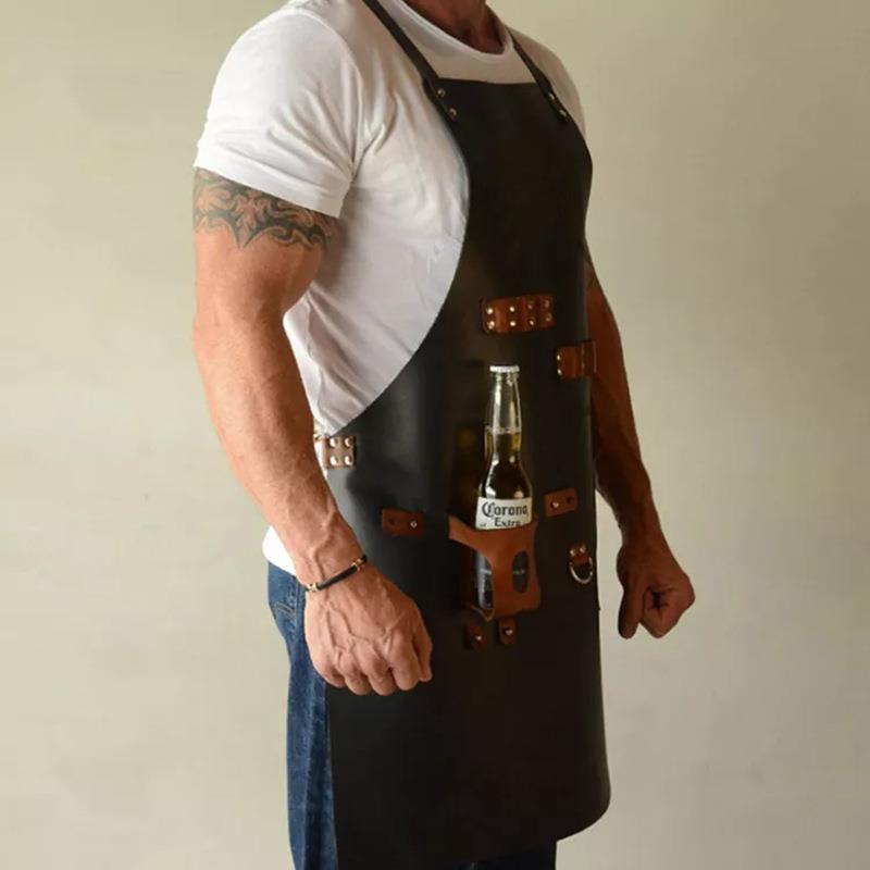 全A-0015啤pu皮防水裙防围油户外厨露营烧烤野餐师工作服圍裙