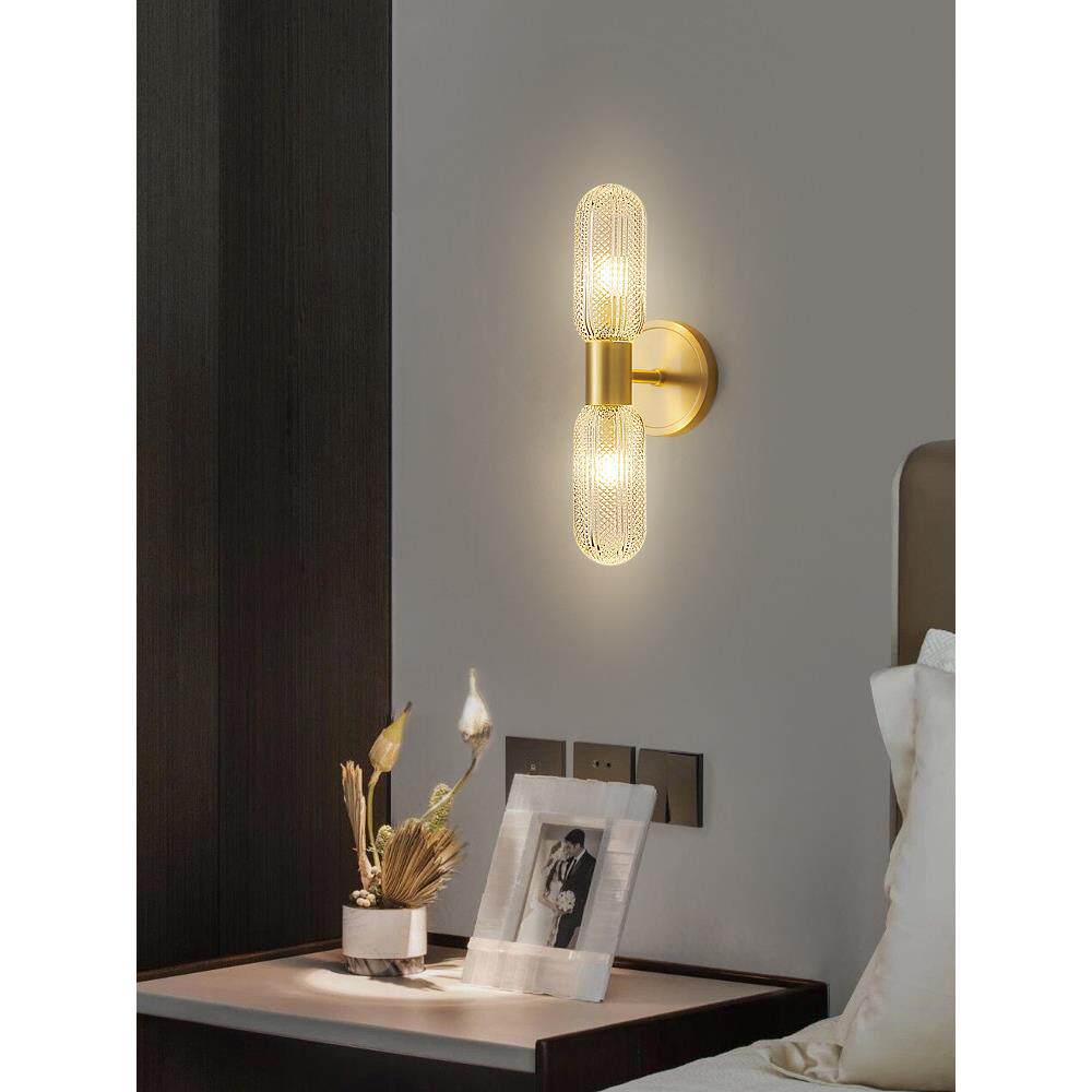 全铜轻奢床头壁灯后现代设计师高级感北欧客厅玄关卧室背景墙灯具