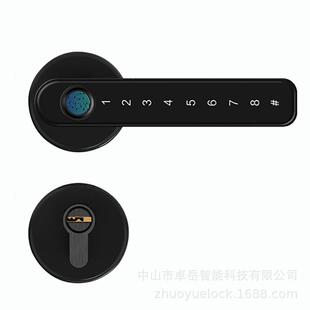 通通锁分体执手门指纹锁房门木门办公卧室门密码 锁室内锁防盗门