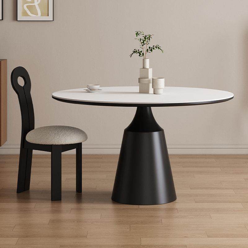 德利丰岩板圆桌意式现代简约圆形餐桌纯黑小户型家用高端吃饭饭桌,住宅家具,岩板餐桌,淘宝优惠券,粉丝福利购,淘宝优惠卷