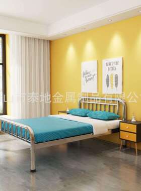 铁艺床租房床1泰好001.2米单人15米双人床宿.舍床加厚公出寓床床