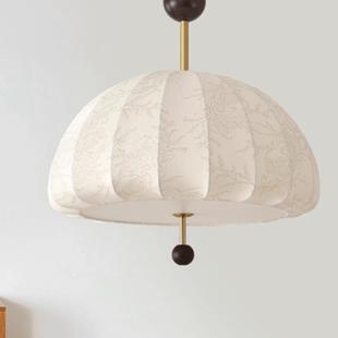 法式 客厅卧室书房衣帽间灯具 奶油南洋风布艺吊灯中古创意个性