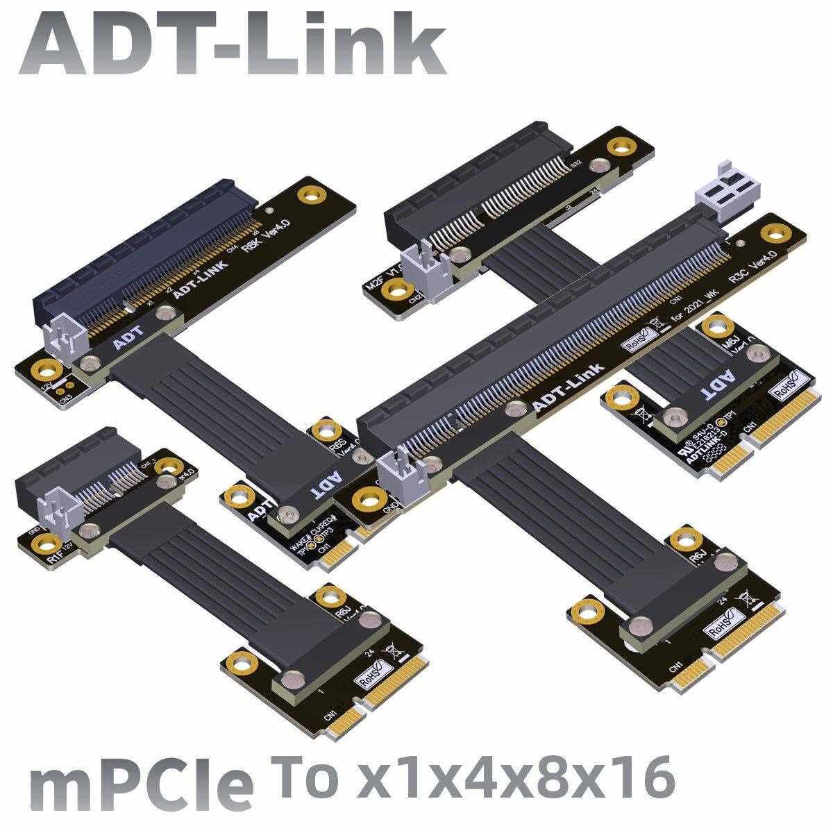 mini-PCIe转PCIe x1x4x8x16延长线 工控无线网卡接口 ADT