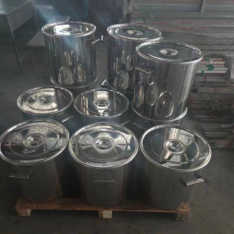 SUS316L 带盖 双耳 满焊 无死角 不锈钢桶 密封 抱箍 搭扣圆桶