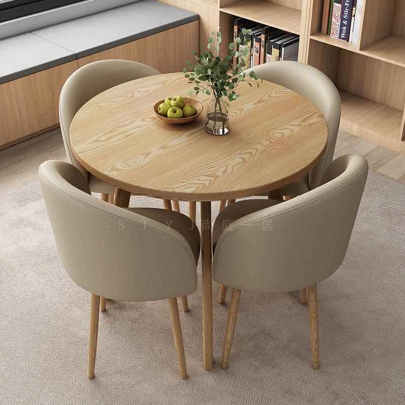 简约洽谈桌椅售楼处北欧会客休闲奶茶店咖啡厅门店接待小圆桌组合