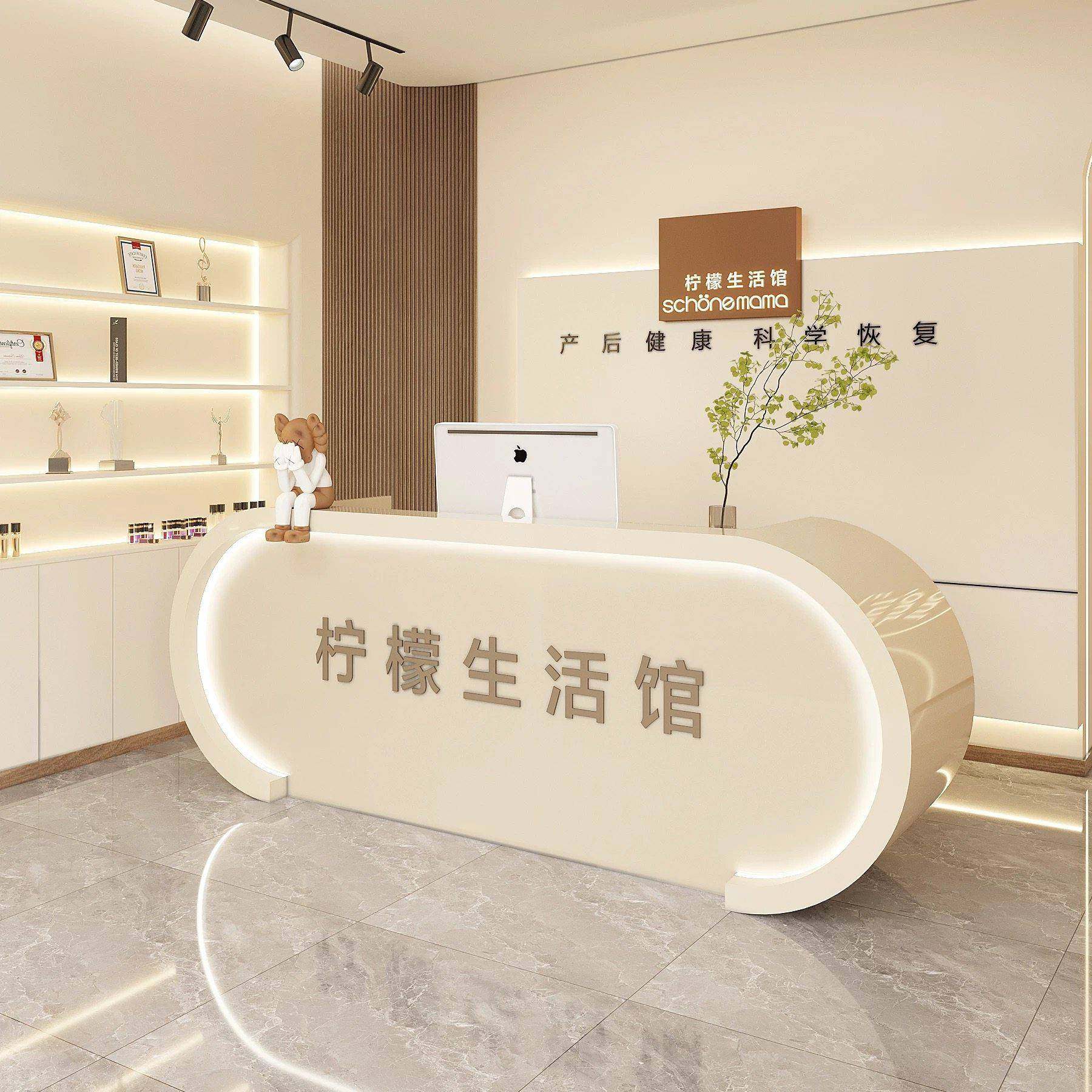 简约美容院收银台网红服装店柜台吧台舞蹈培训机构公司接待台前台,商业/办公家具,收银台,淘宝优惠券,粉丝福利购,淘宝优惠卷