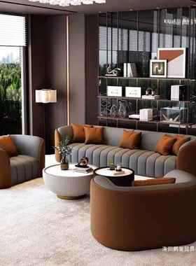 轻沙发小户客堂厅高档酒店大办公室休型息区会客GG74564直奢排沙