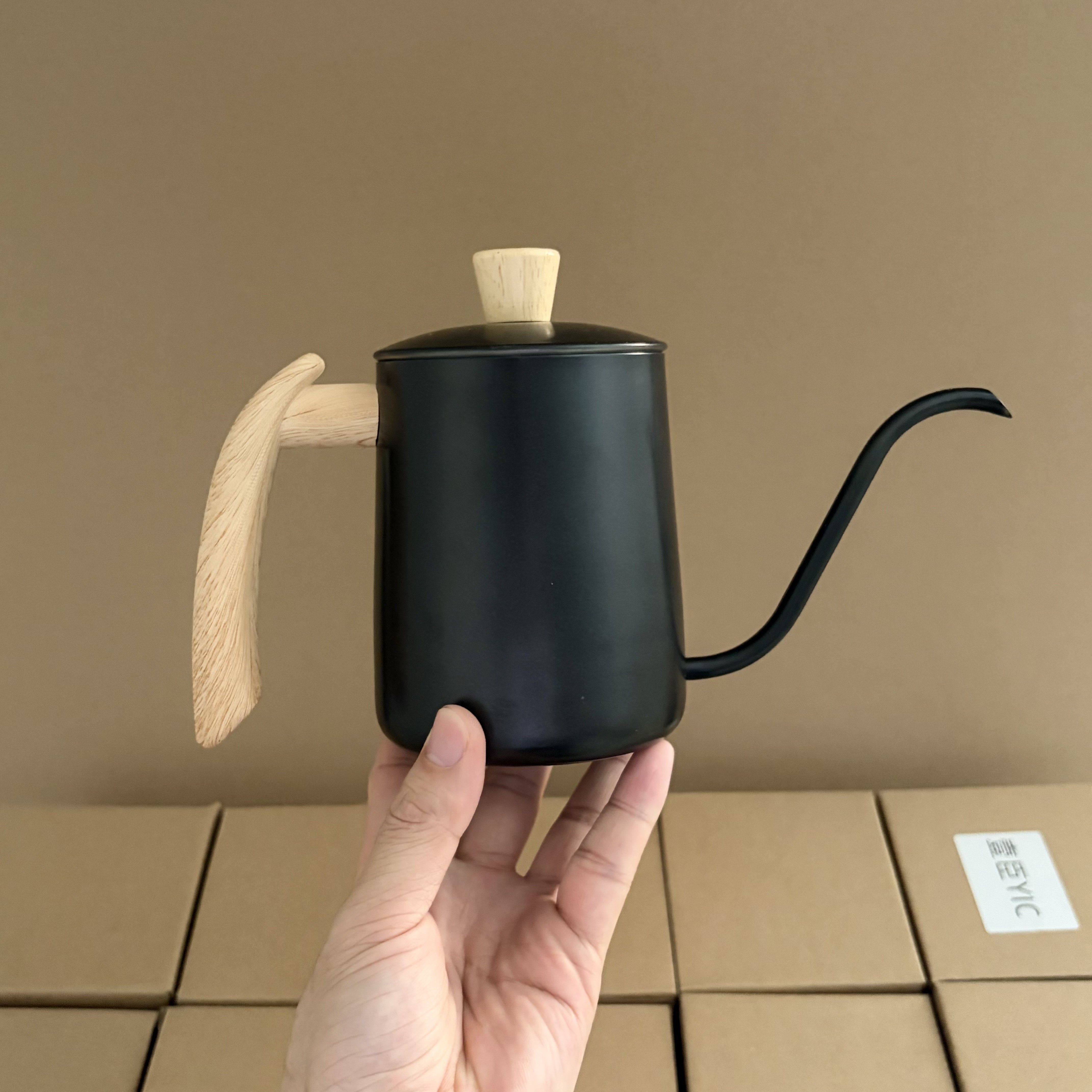 304不锈钢手冲壶家用手冲咖啡壶长嘴细口壶咖啡器具耳挂600ML
