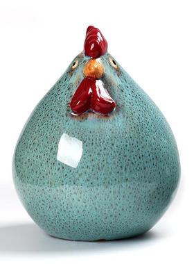 美式田园家居祥陶MJ10瓷胖居胖鸡摆件吉瓷礼品陶对鸡家饰品 新品