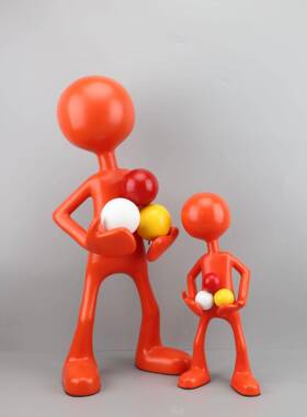 现代意橙色创托球人物摆件房0686板房样办公室书客厅电视柜家居装