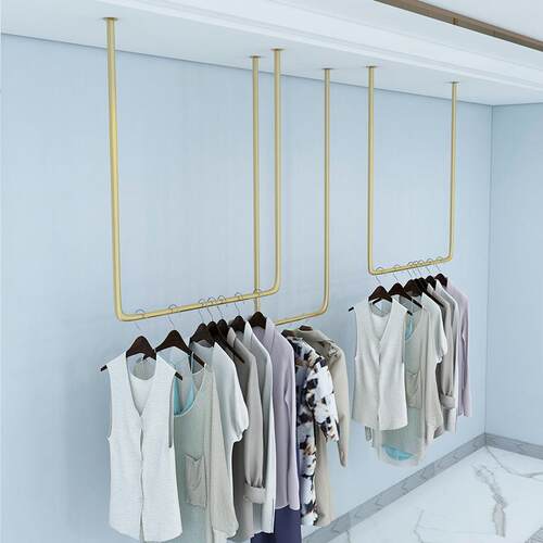 北欧服装店顶装展示架吊架女装店挂衣架上墙壁挂婚纱架礼服货架子