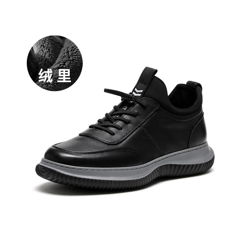 正品CEAEO男鞋士真皮休鞋闲024秋2冬季软底商务加绒运动皮鞋S3R06