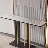 轻奢玄关桌岩板玄关置物架靠墙玄关台进户门长条供桌大理石玄关柜