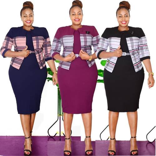 Two plus size women's jackets and dresses