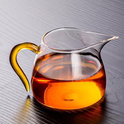 OF9D耐热水晶玻璃公道杯锤目纹茶海分茶器杯功夫茶具茶道配件加厚