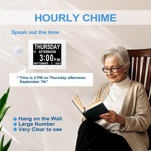 Large Digital Clock for Seniors Calendar Alarm Day Elderly