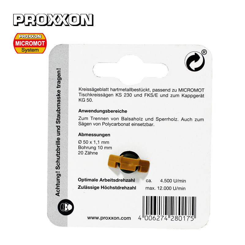 [28017]PROXXON,圆锯片,用于微型台锯27006 KS230