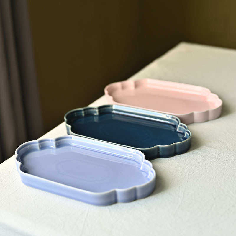 高温颜色釉海棠造型中式陶瓷干泡台长款壶承可放一盖碗2杯三色入,餐饮具,茶具礼盒,淘宝优惠券,粉丝福利购,淘宝优惠卷