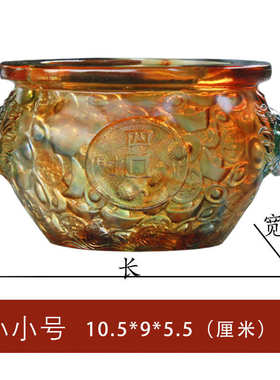 桌面聚宝盆琉璃工艺品厂家直销琉璃中式摆件春秋礼品客厅四方开业