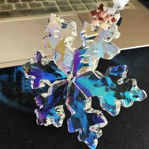 高档限量版25晶周年彩渐变幻水大雪花 汽车水挂件 2018雪花晶车挂