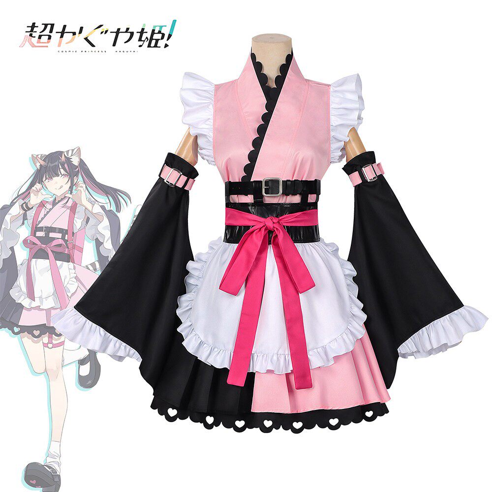 超时空辉夜姬cos服驹泽乃依和风樱花印花露肩宽袖舞台演出服