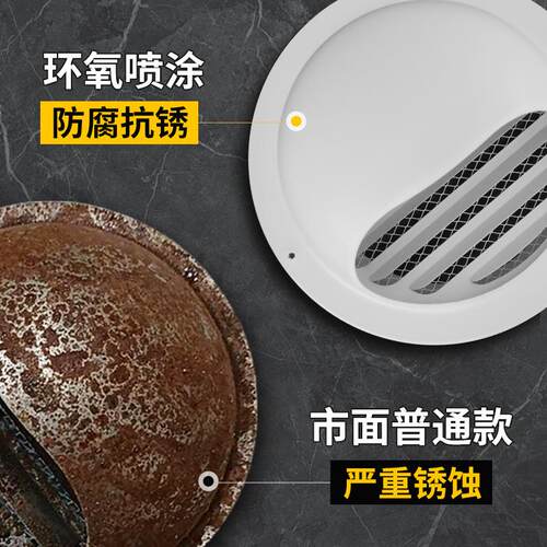 烤和风行漆防防风罩房风卫生雨间口排气新风管罩通风帽外墙不锈钢