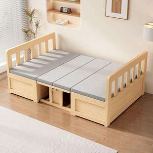 实木沙发床两用可折叠书桌储物床客厅小户型一体卡座多功能伸缩