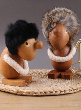 北欧木质维京人木偶摆件洞洞板装饰房间家居桌面车载送男友礼物