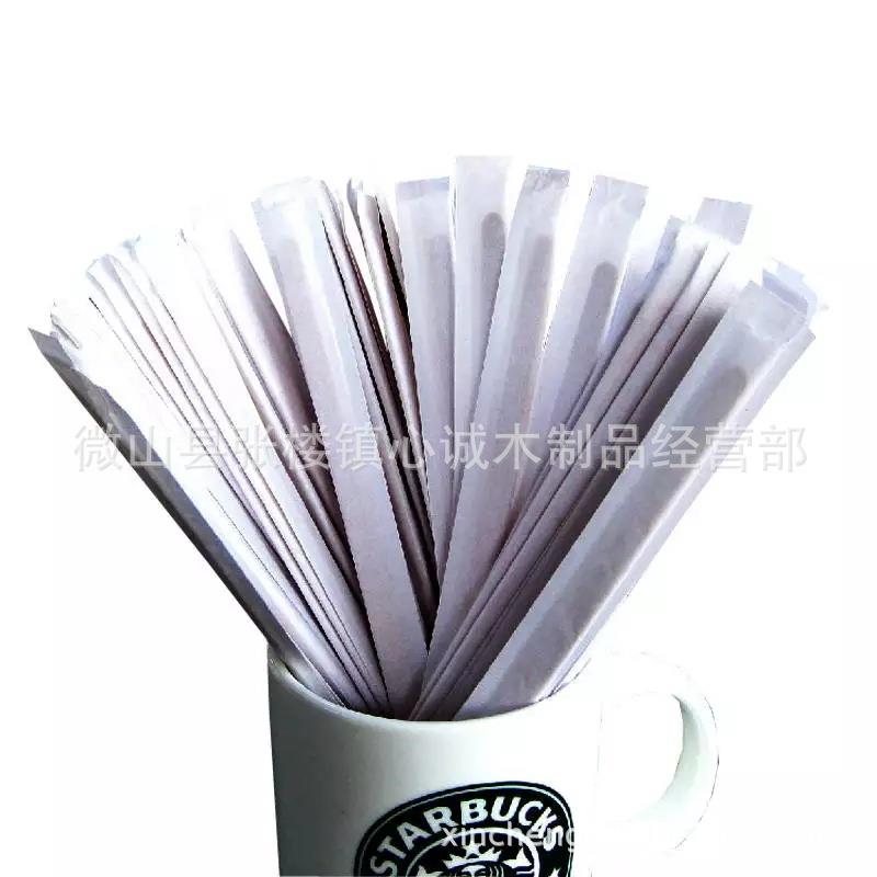 直销咖啡搅拌棒原木色桦木一次性单支包装咖啡棒一次性木制咖啡棒