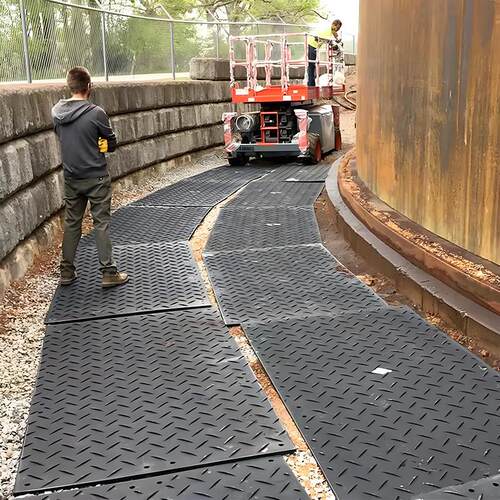 铺路板工地泥泞临时路面硬化垫板耐磨防滑可拼接HDPE聚乙烯路基板