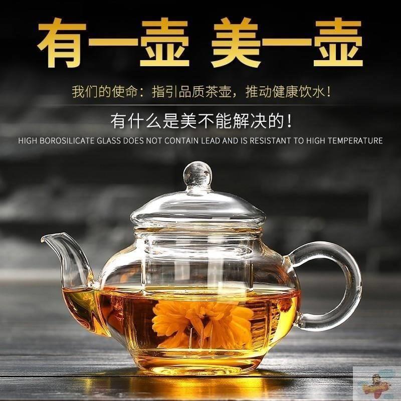 玻璃茶壶热小号透明过滤耐玻64463璃花茶泡壶迷你茶功夫茶壶茶具