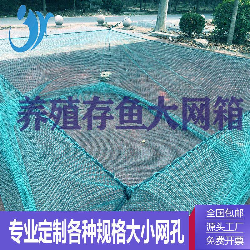 定做养鱼箱网大鱼水产养殖加盖存鱼暂养装鱼加粗尼龙捕鱼网箱