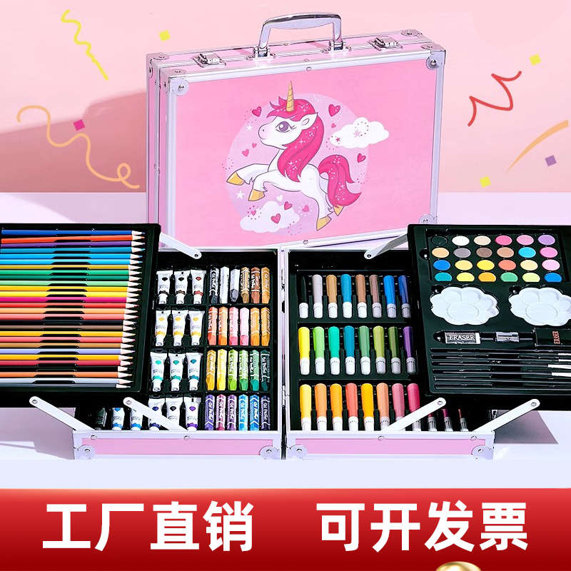 儿童画画套装绘画工具水彩笔套装礼盒小学生幼儿园女童生日礼物