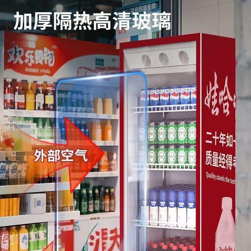 大单门饮料柜娃哈哈商用冷藏展示柜全屏啤酒柜风冷无霜保鲜柜冰柜