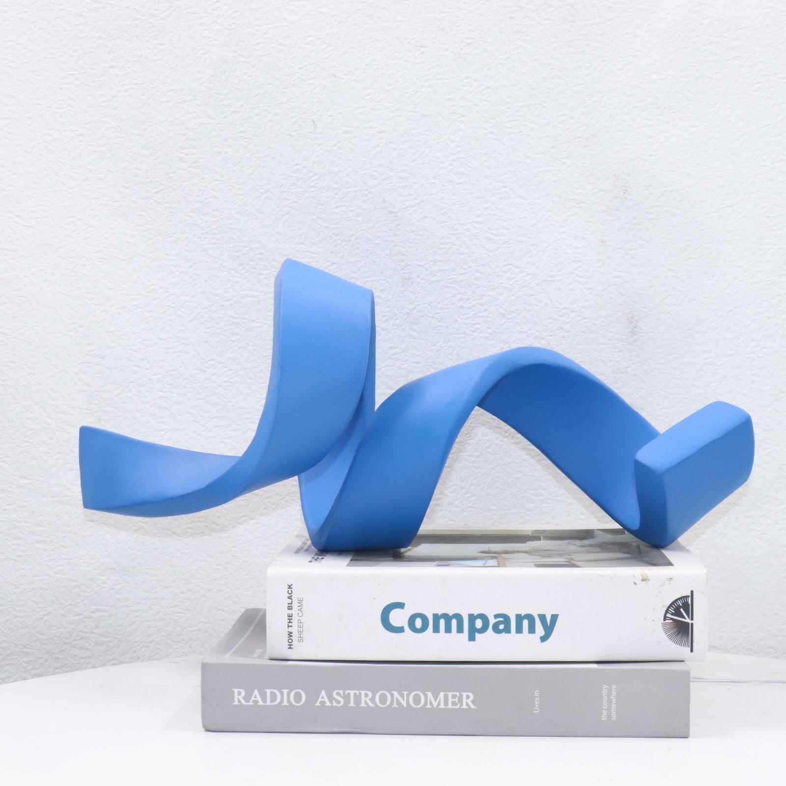 现代简约创意家居几何形飘带雕塑玄关摆件样板房间售楼处软装饰品