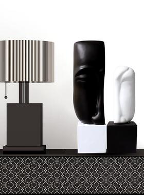 新款直销北欧简约艺术创意抽象人脸摆件客厅酒柜书房装饰品人物雕