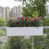 阳台布置露台花园装 围栏挂架 饰栏杆挂花盆带架子长方形花槽悬挂式