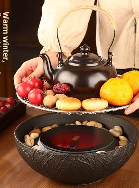 炉边煮茶电热陶瓷炉套冬季室内家用茶具茶具全套烤炉茶壶新款式